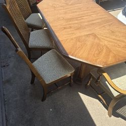Wooden Dining Table with Chairs