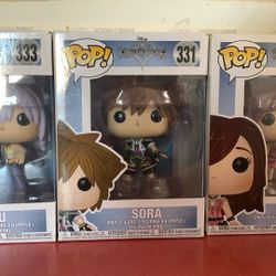 3 Funko Pops Kingdom Hearts 2 Sora, Kairi And Riku