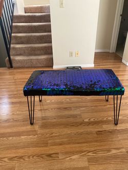 Sequin Bench with Hairpin Legs