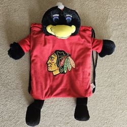 NHL CHICAGO BLACKHAWKS TOMMY HAWK PLUSH DRAWSTRING BACKPACK 