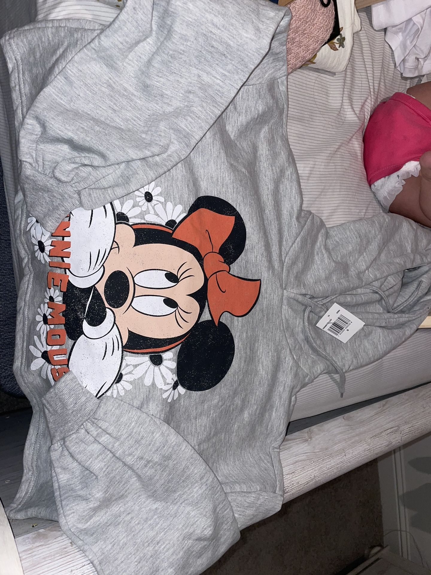 mine mouse cropped hoodie