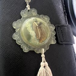 Antique Chinese Rare Jade Jewel. Reverse Painting & Mirror Pendant
