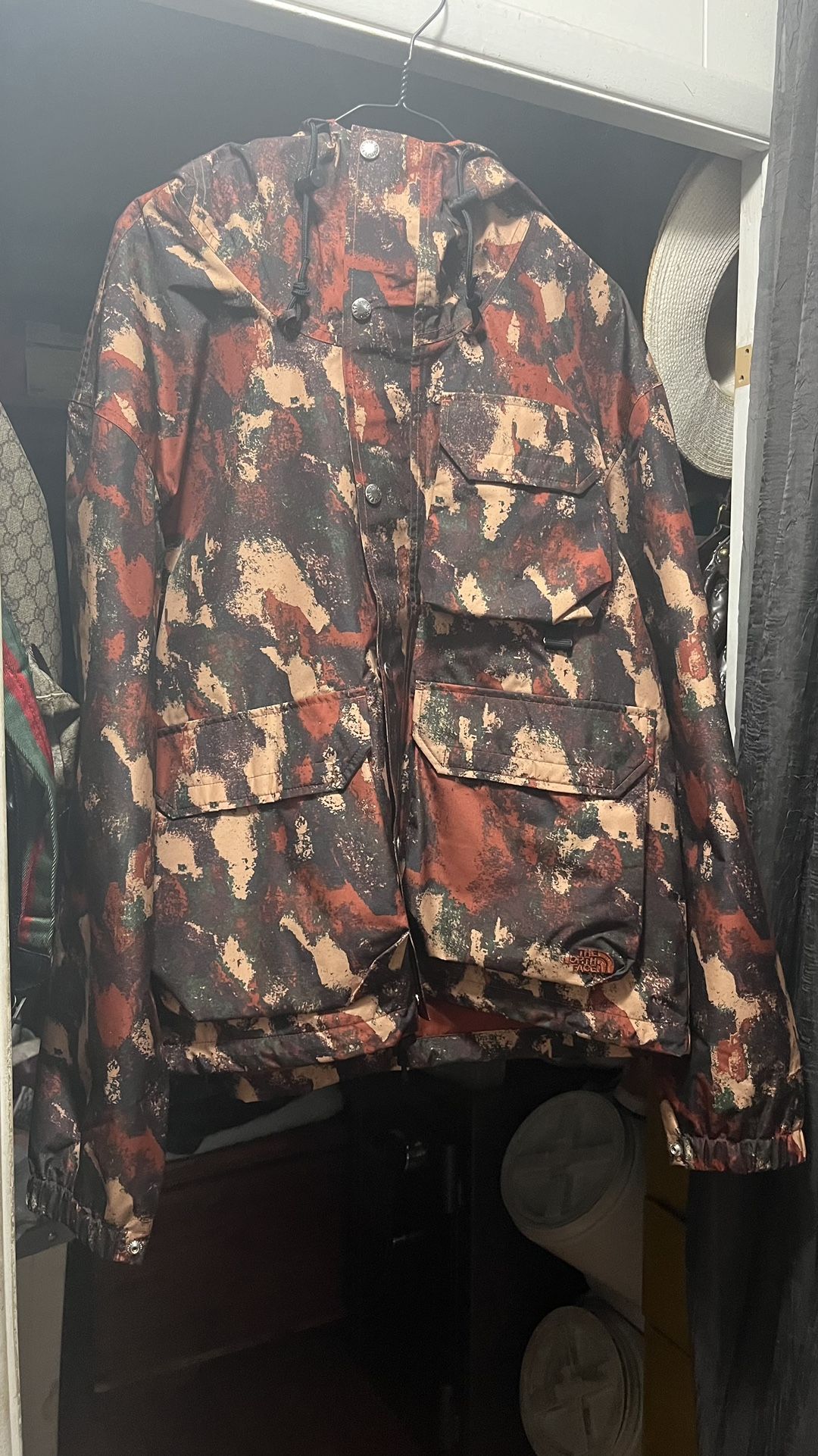 The North Face MEN'S M M66 Utility Rain Military Orange Camo Waterproof Jacket