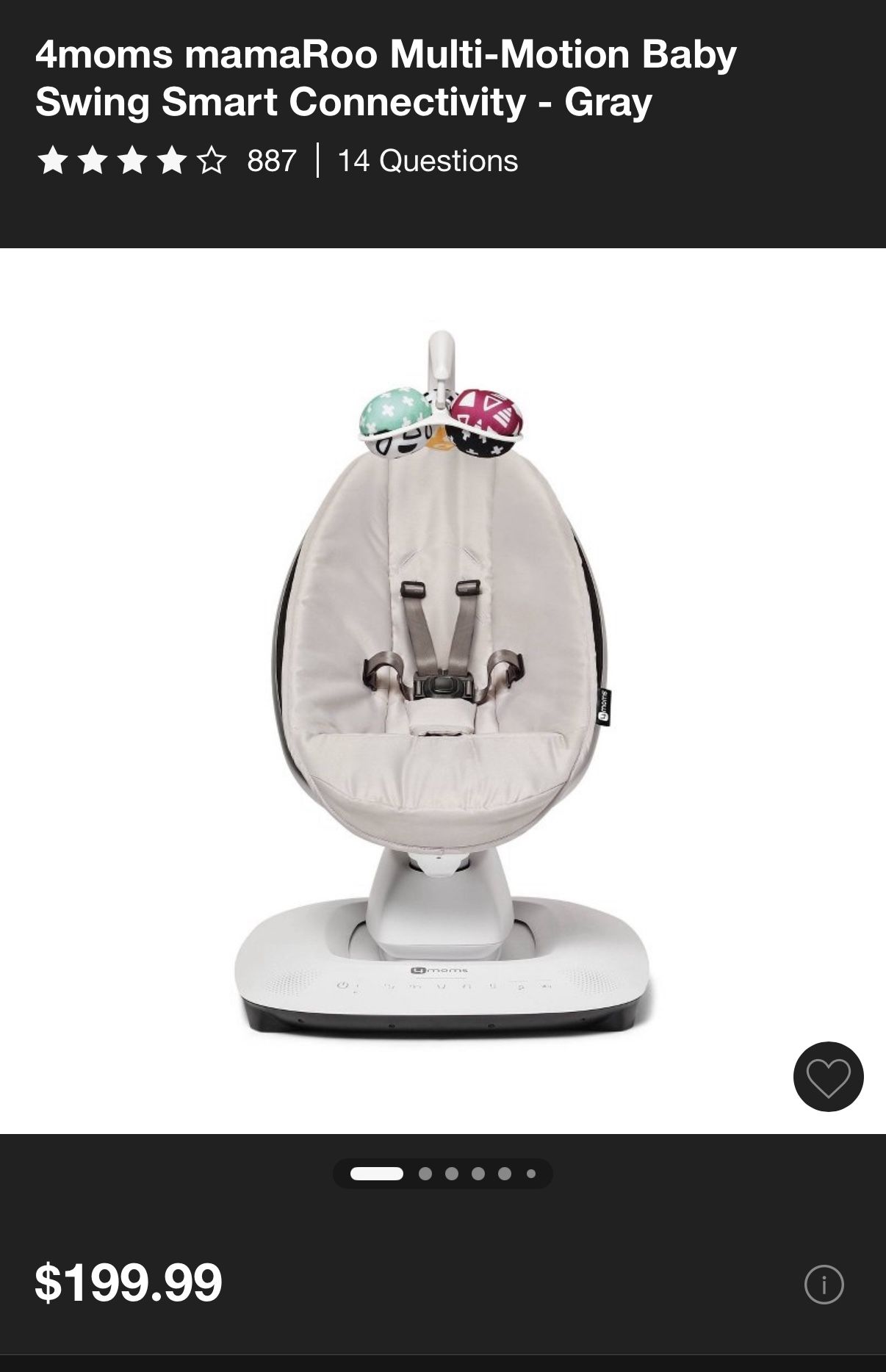 4moms Mamaroo Swing with Newborn Insert