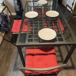 Beautiful Metal Table w/ Glass Top