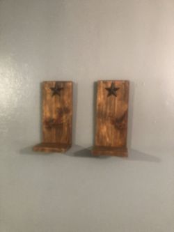 Rustic Wood   Candle Holders 