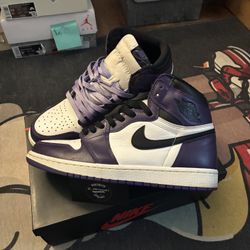 Jordan 1 Court Purple 2.0 Sz 9.5