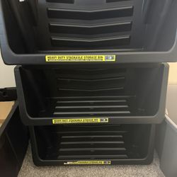 3 Heavy Duty Storage Bins 