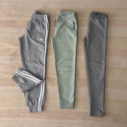 Girls’ Adidas Fleece Joggers with Old Navy Joggers And Fleece Leggings, Size 10-12