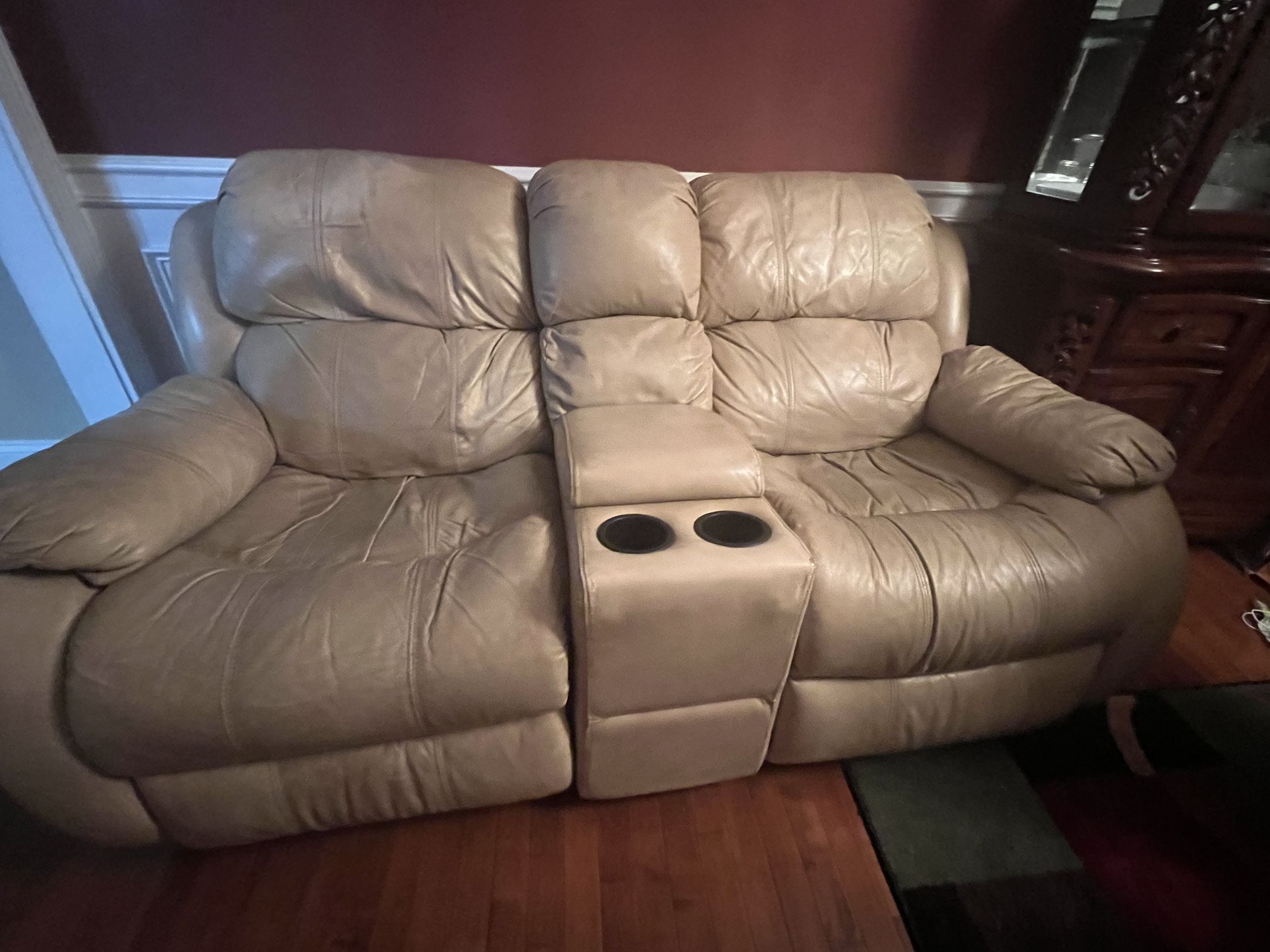 Leather Sofa With 4 Recliners And 2 Rockers