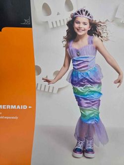 Girls Iridescent Mermaid  halloween Costume Dress Size L
