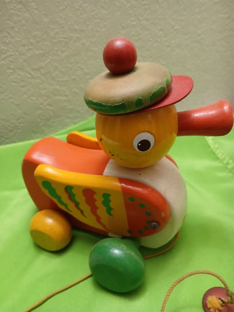 Vintage Walter Wooden Pull-toy[ Original Paint ]