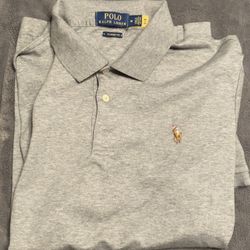 Polo Ralph Lauren Collar Shirt - Light Grey- Size M