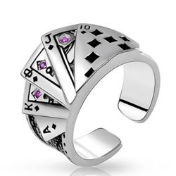 Fashion Personality Playing Cards Ring
