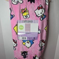 HELLO KITTY AND FRIENDS Plush Throw Blanket TWIN-SIZED Super Soft!