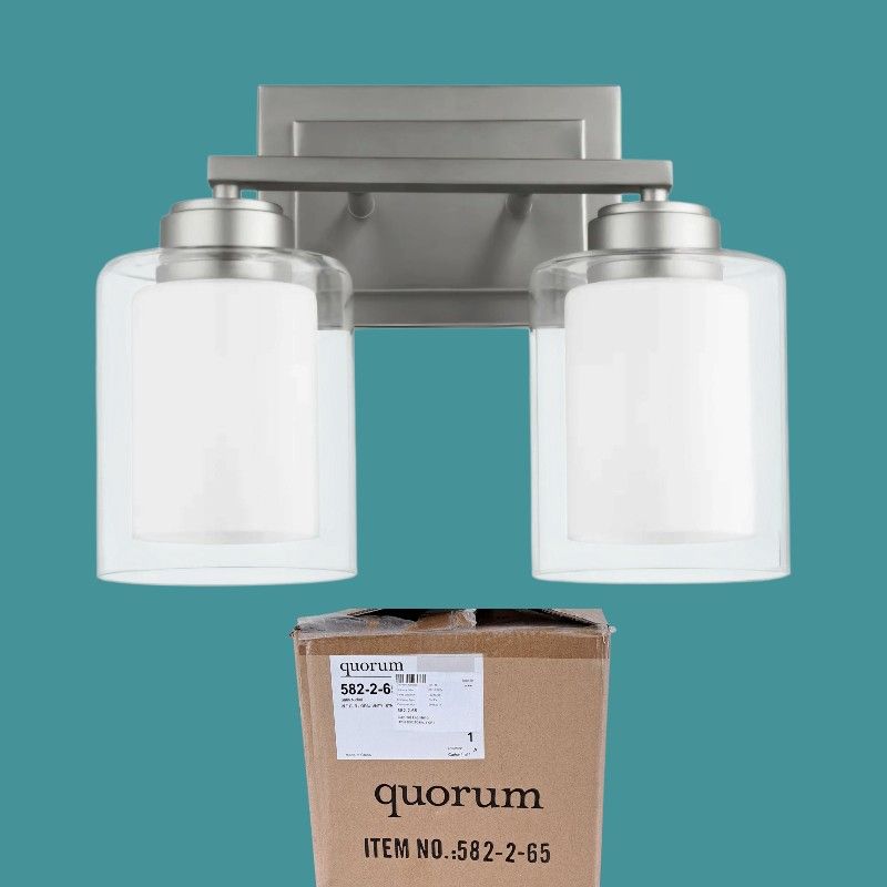 Quorum International Fort Worth 2 Light Vanity Light Nickel New