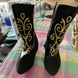 Disney Anna Boots Embroidered And Glitter