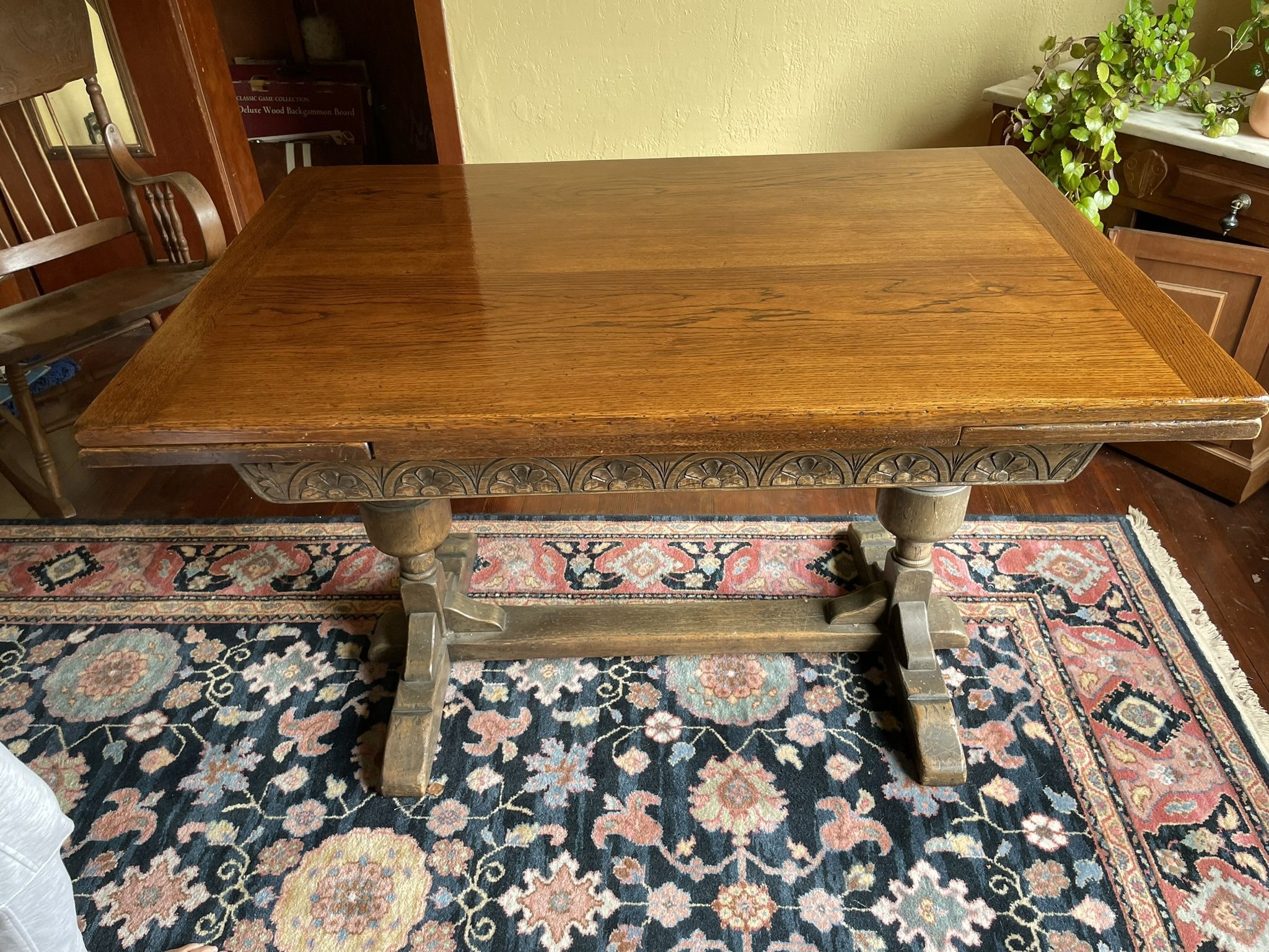 Old Oak Trestle Table