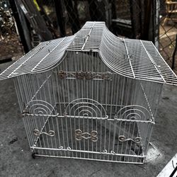 Rusty Metal Small Bird Cage - No Bottom For Decor Only 