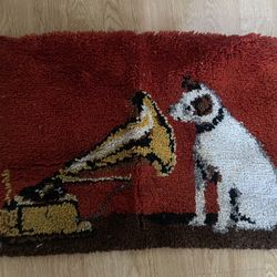 Vintage Nipper RCA Victor Latch Hook Rug