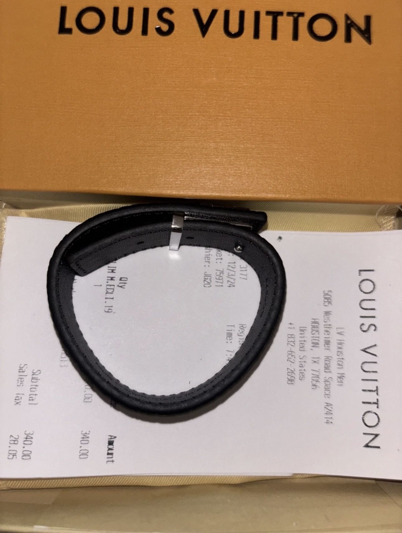 LV Slim bracelet adjustable size black