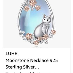 Moonstone Cat Necklace