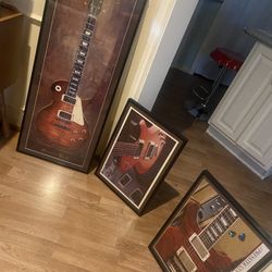Guitar Pictures Set Of 3