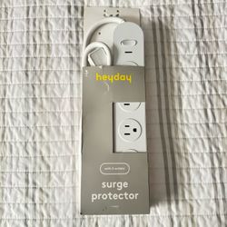 5 Outlet Surge Protector 3' Cord White - heyday™: Extension Cord, Outlet Extender, 500 Joules, Cord Management