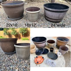 XLG planters home garden patio planters saucers rolling caddy misc