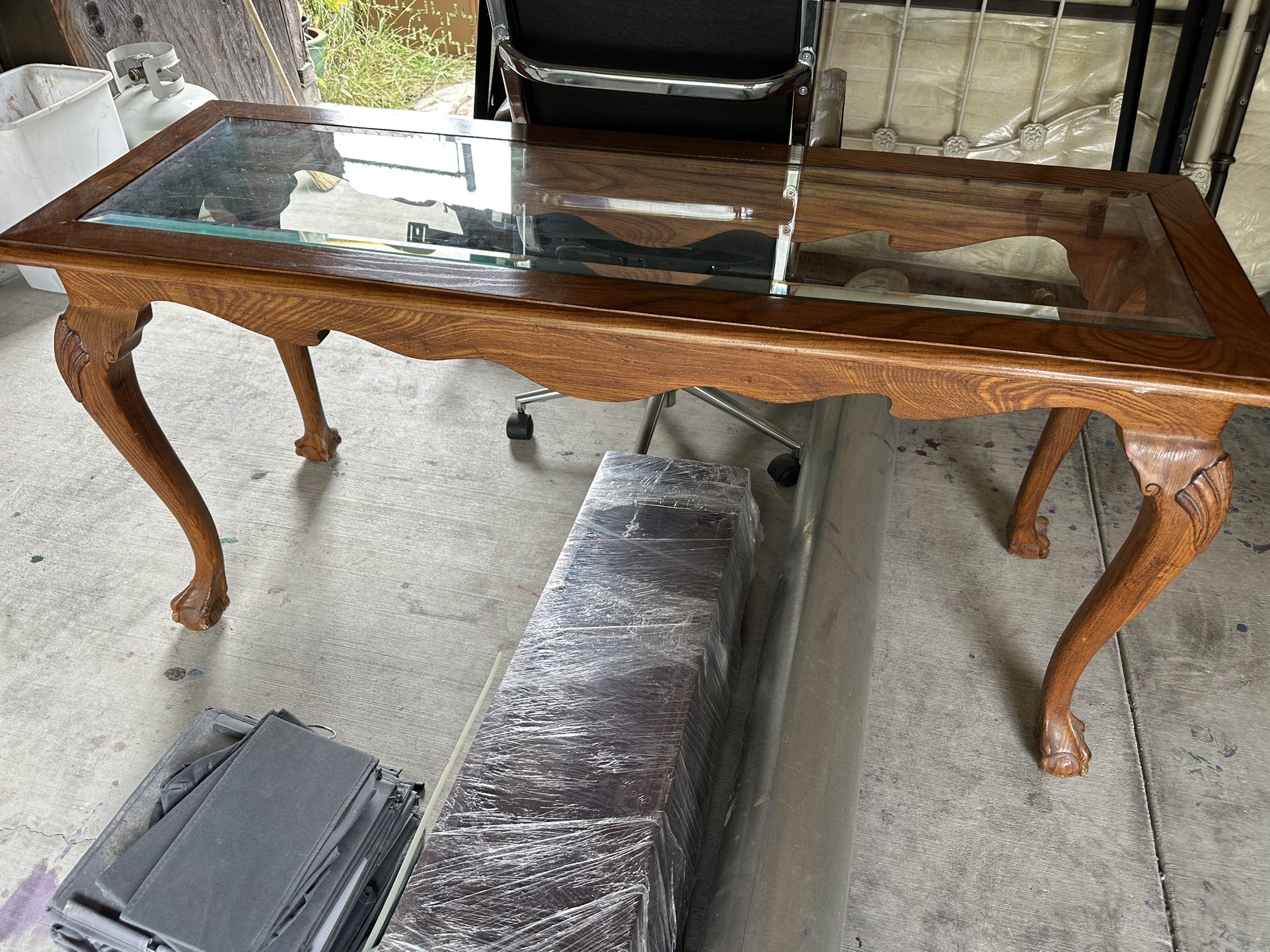 Console Table Wood & Glass