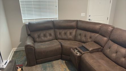 Sectional with Recliners and console
