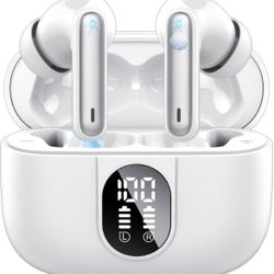 Wireless Earbuds Bluetooth Headphones 5.3 HiFi Stereo Earphones White New