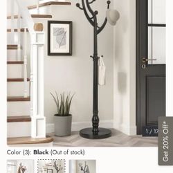 Tree Branch Coat Rack – Black | Rubberwood | Freestanding