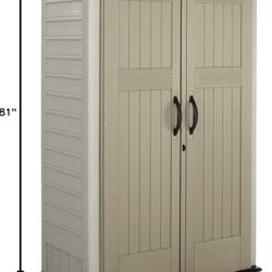 Rubbermaid Vertical Resin Outdoor Storage Shed With Floor
