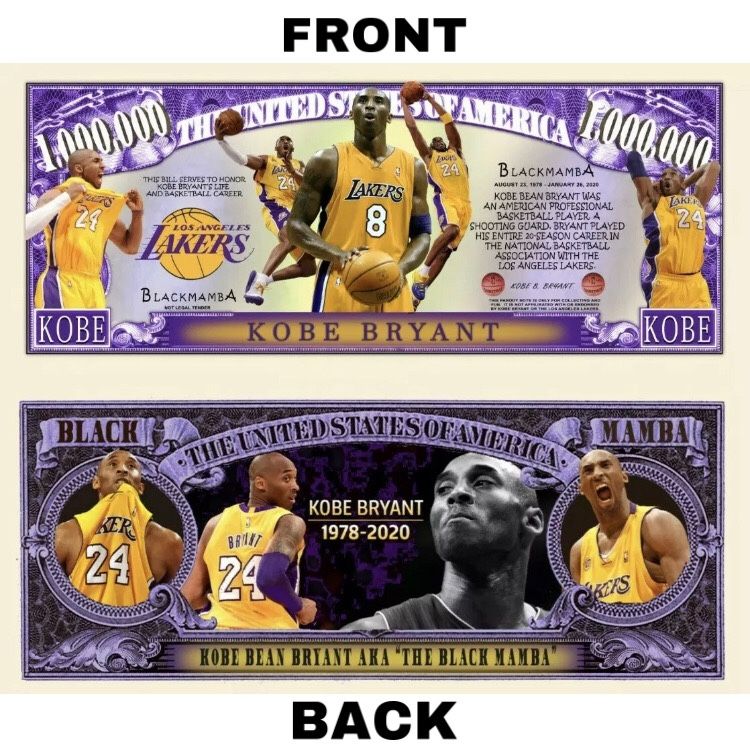 Kobe Bryant Lakers Commemorative Banknote