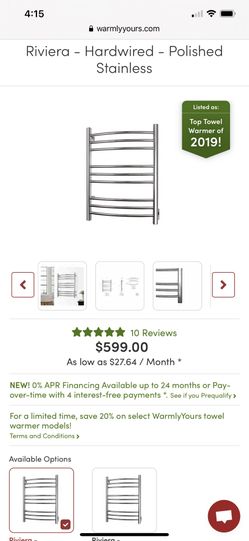 Towel warmer. Hard wired