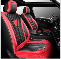 Universal Luxury PU Leather Car Seat Cover Full Set, Comfortable Car 5 Seat Covers Four Seasons For SUV, Sedan, Truck, Airbag Compatible