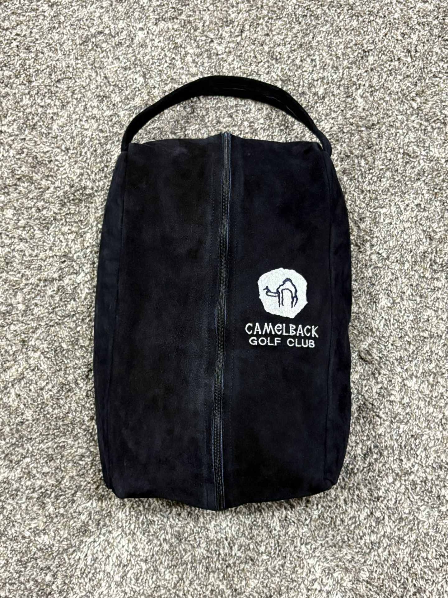 Camelback Golf Club Black Suede Shoe Bag