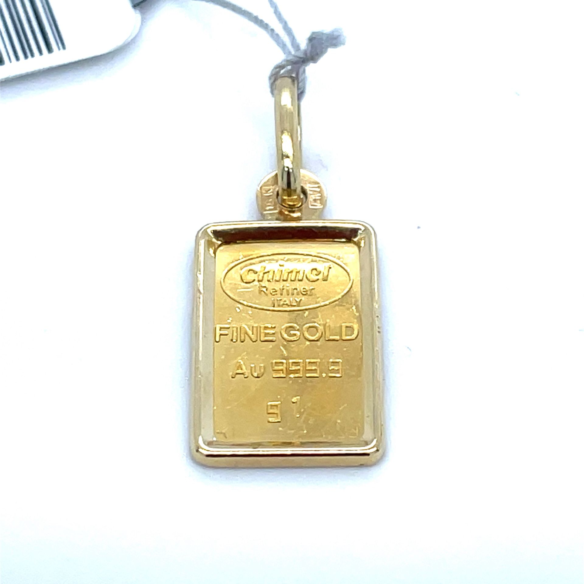 14Kt Yellow Gold 1g 999 Bar Pendant 1.58g I-2078