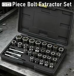 31+1pc Stripped Bolt Extractor Socket Set,