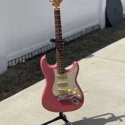 Johnson Strat-Style Electric Guitar (Pink)