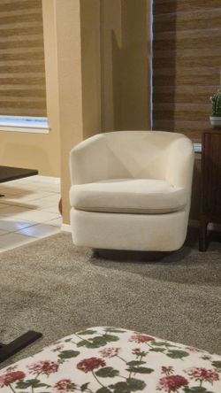 Cream Barrel Accent Chair