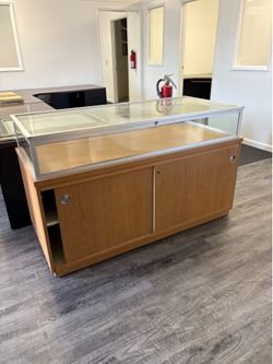 Two Large L-Shaped Office Desk / Reception Desk