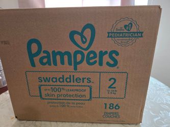Pampers Swaddlers Size 2. 186 Count. New Unopened Box