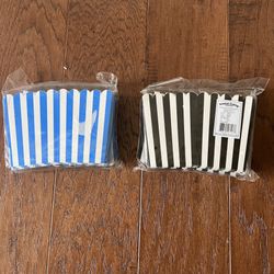 Mini Popcorn Boxes Black  White Blue White Striped Party Favors Boxes