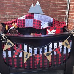 Buffalo Plaid Moose Baby Room
