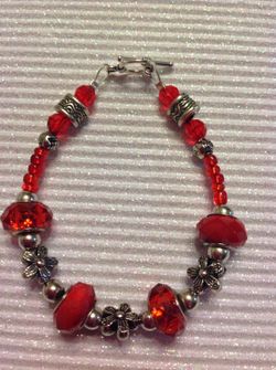 Red flower bracelet