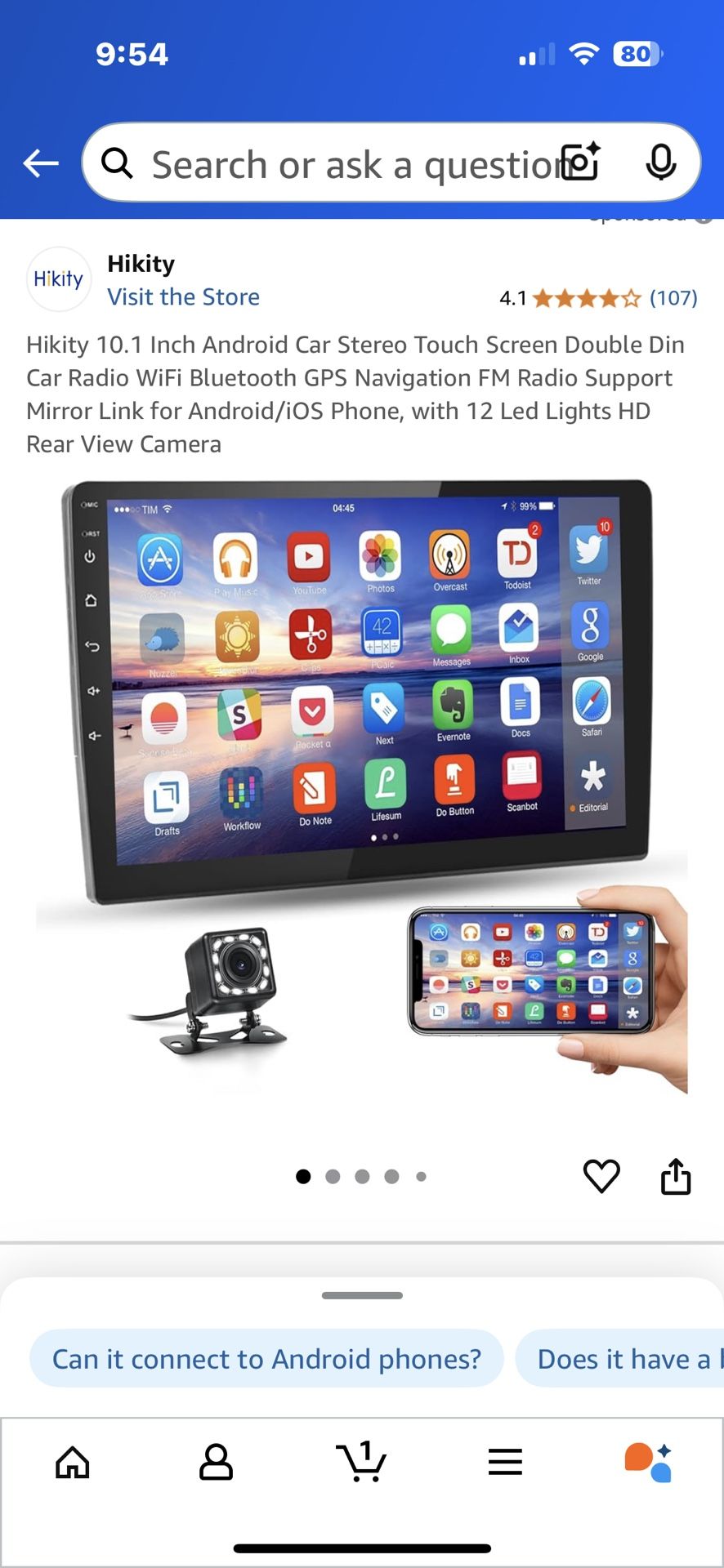 Android Apple Car Play Stereo 10 Inch