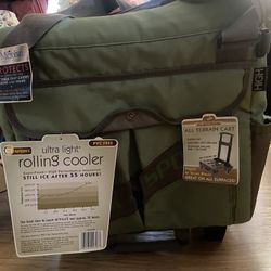 Ultra Light rolling Cooler With All Terrain Cart