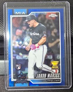 Topps 2026 Chrome Jakob Marsee Miami Marlins #261 Blue Logofractor /150 RC